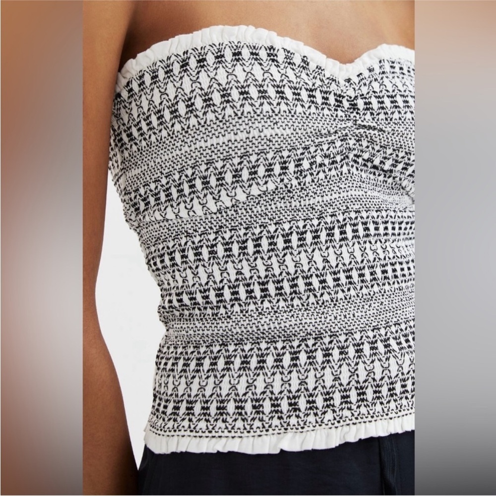 ‼️RARE‼️🎸ANTHROPOLOGIE🎸🔥NWT🔥Smocked Sweetheart Tube-Top in White— M - Picture 3 of 9
